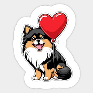 Pomeranian Heart Balloon - Valentines Day Sticker